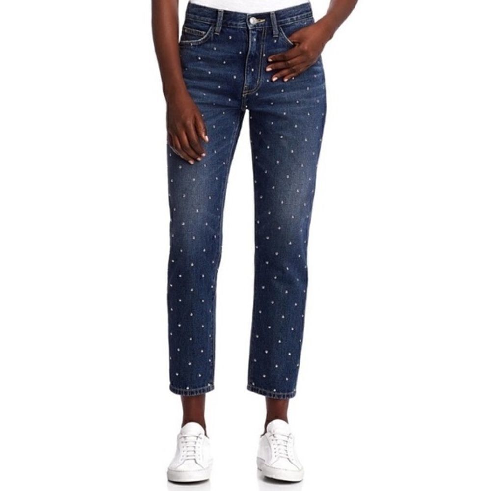 𝅺CURRENT Elliot Studded Crop Jeans